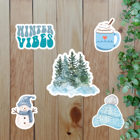 Cozy Winter Vibes Stickers (20-Piece) Sunny Sky Studio