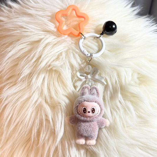 Cartoon Mini Plush Keychain - LIGHT BROWN Sunny Sky Studio