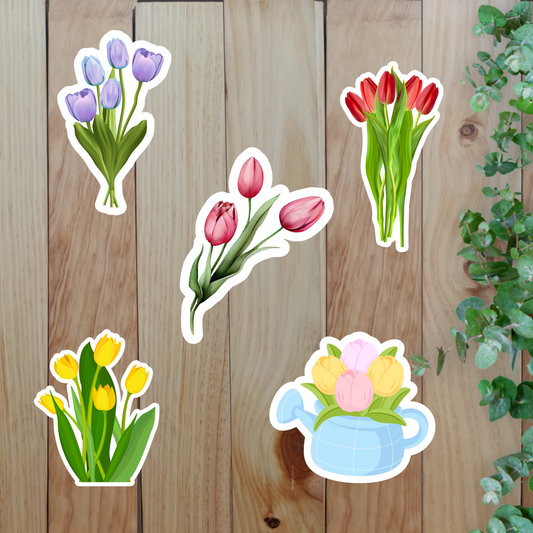 Charming Tulip Stickers  (20-Piece) Sunny Sky Studio