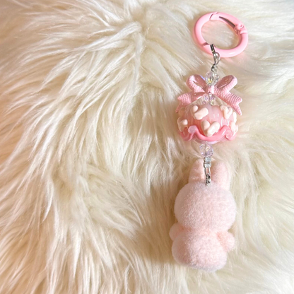 Mini Plush Cartoon Keychain - LIGHT PINK Sunny Sky Studio