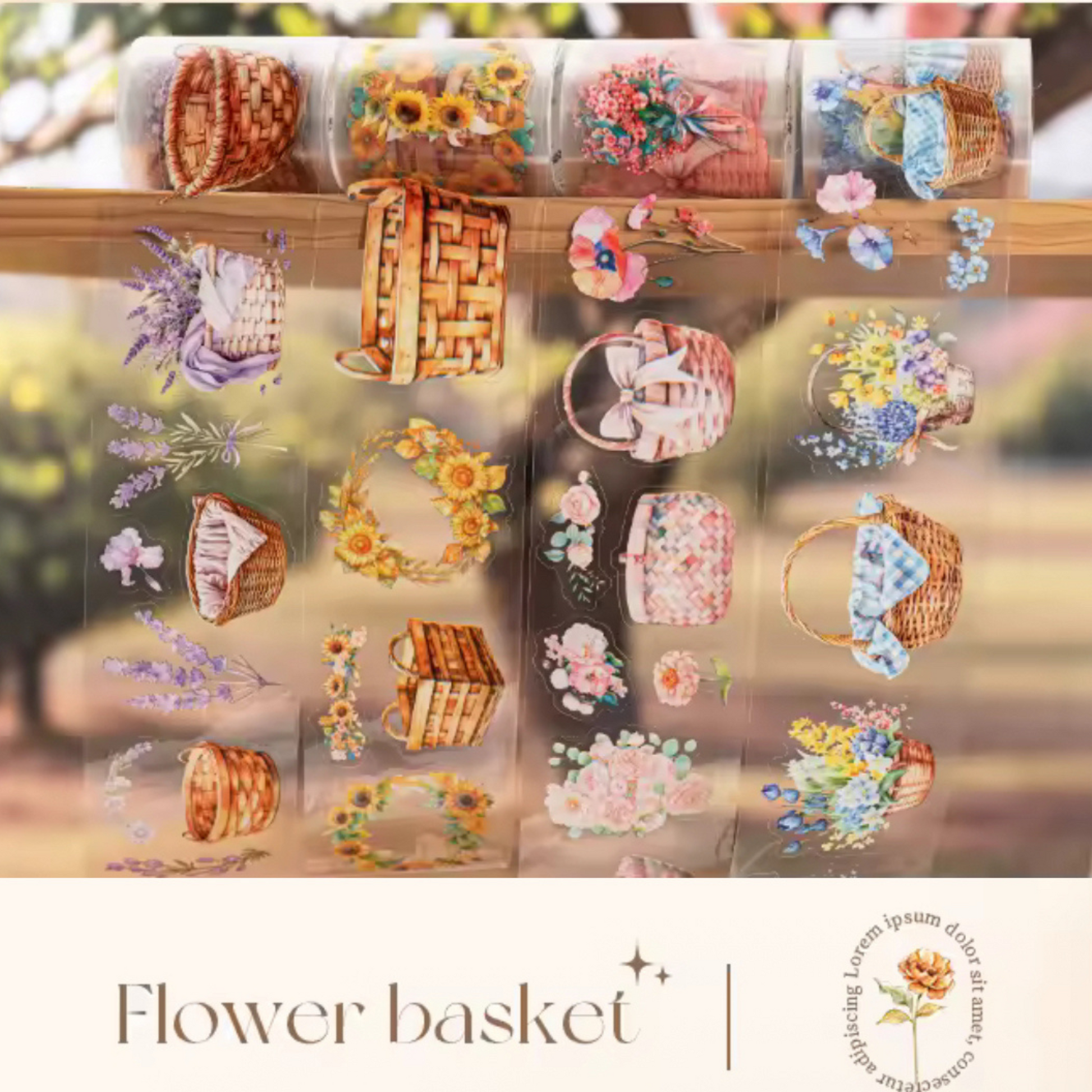 6 Rolls Washi Tape – Flower Picking Sunny Sky Studio