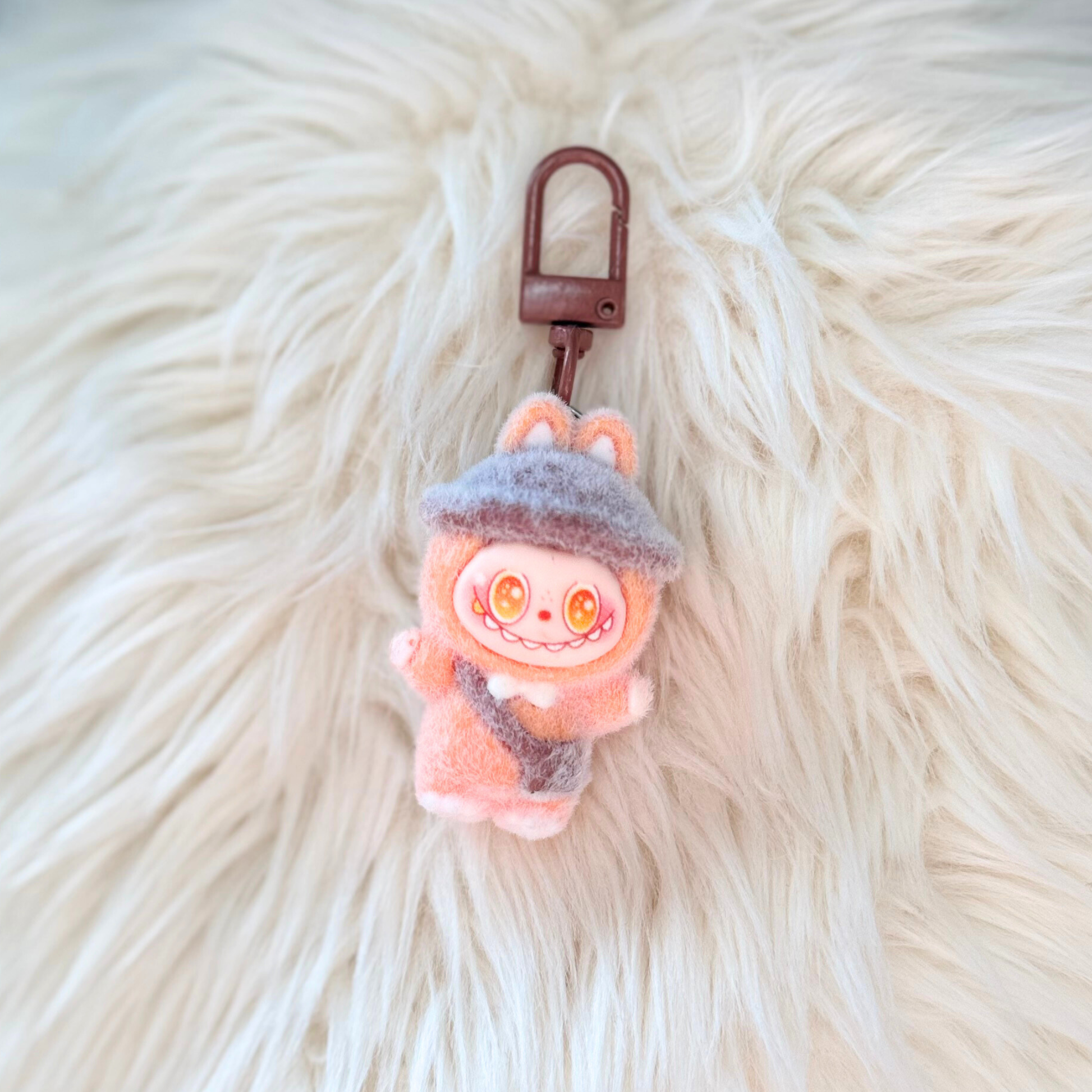 Kawaii Plush Bunny Beaded Keychain - CHOCOLATE Sunny Sky Studio