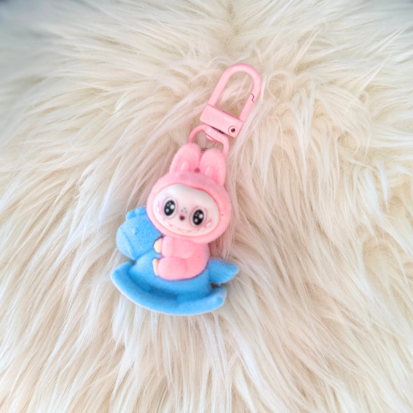 Kawaii Pink Plush Bunny Beaded Keychain Sunny Sky Studio