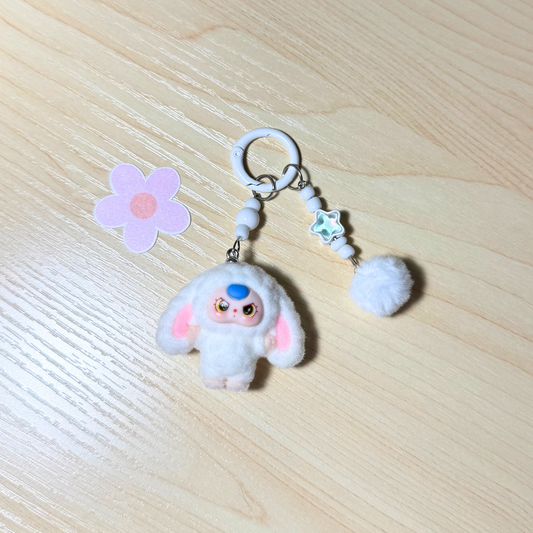 Kawaii Plush Bunny Keychain - WHITE Sunny Sky Studio