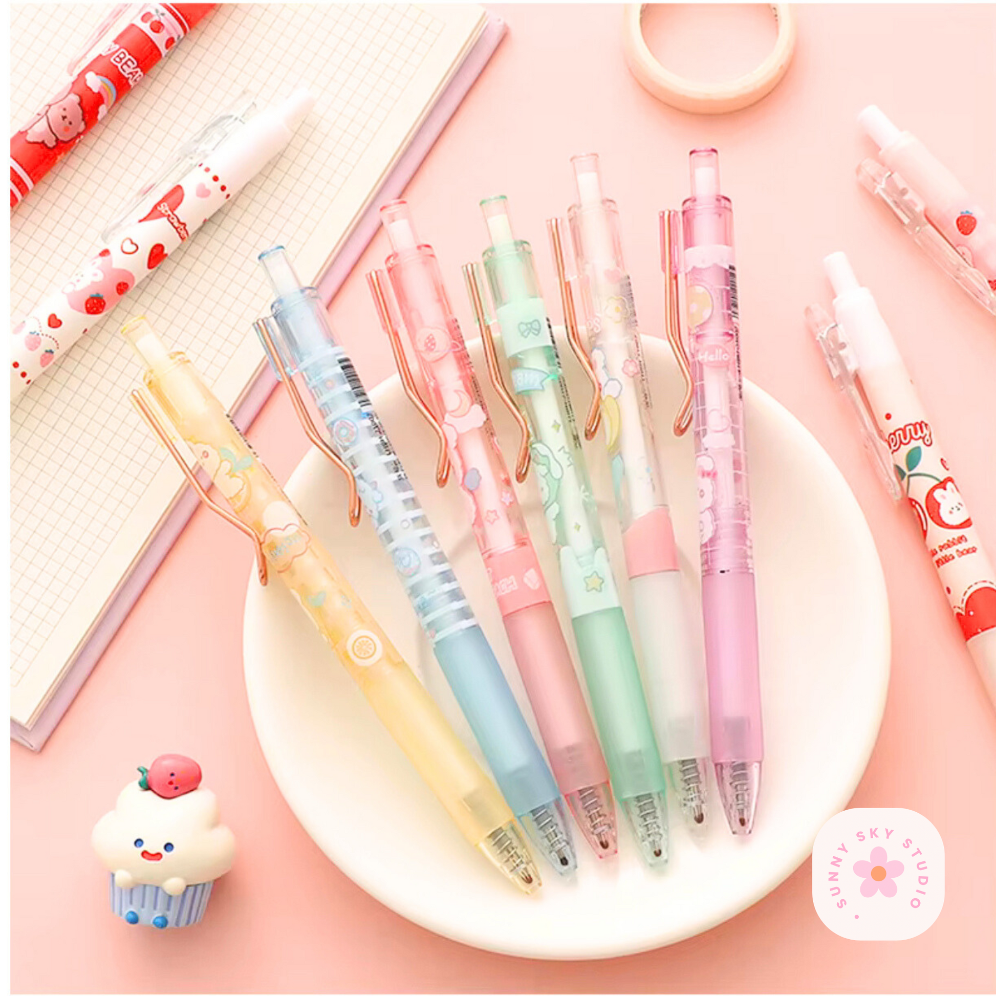 Cartoon Animals Gel Pen Set 12-Piece Sunny Sky Studio