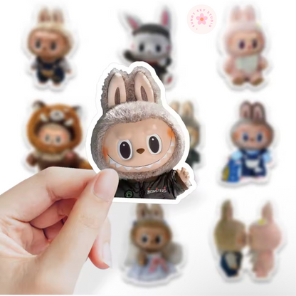62 Pcs cute Labubu monster plush anime stickers Sunny Sky Studio
