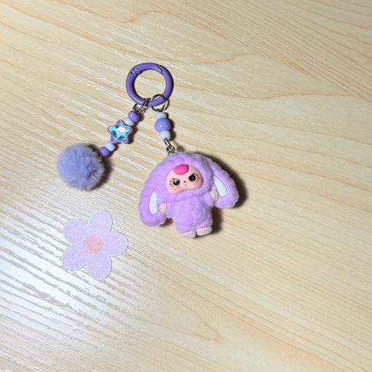 Kawaii Plush Bunny Keychain - PURPLE Sunny Sky Studio