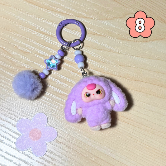 Kawaii Plush Bunny Keychain - PURPLE Sunny Sky Studio