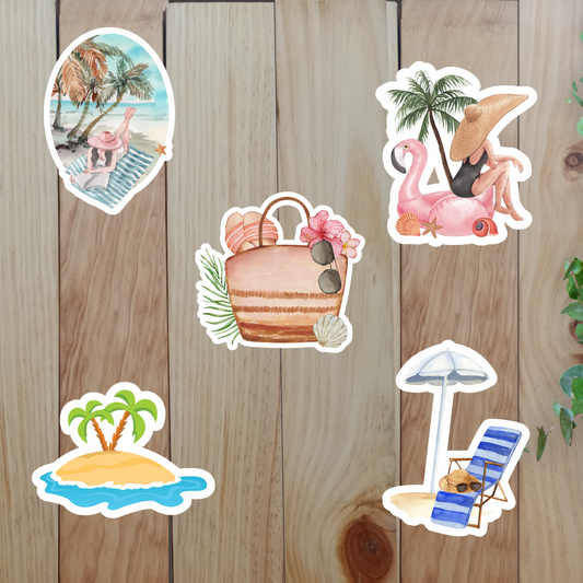 Ocean Vibes Stickers (20-Piece) Sunny Sky Studio