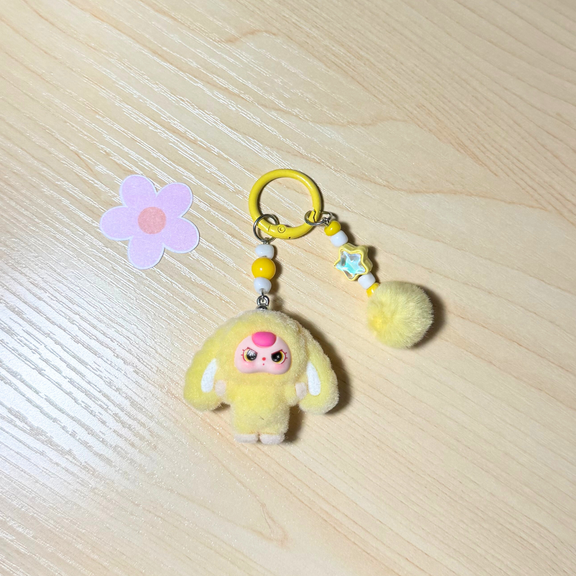 YELLOW - Kawaii Plush Bunny Keychain Sunny Sky Studio