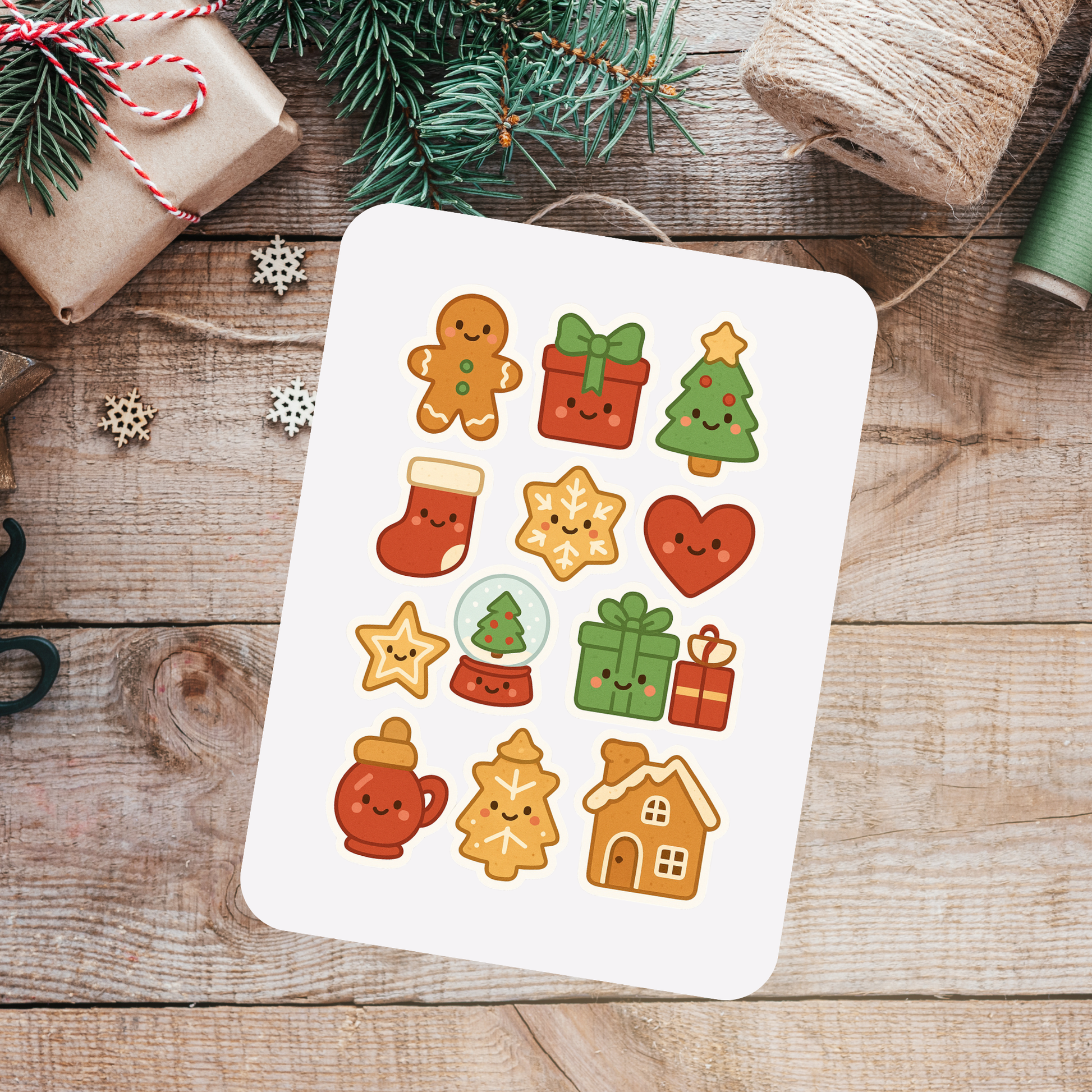 Kawaii Christmas Sticker Sheet 2 Sunny Sky Studio