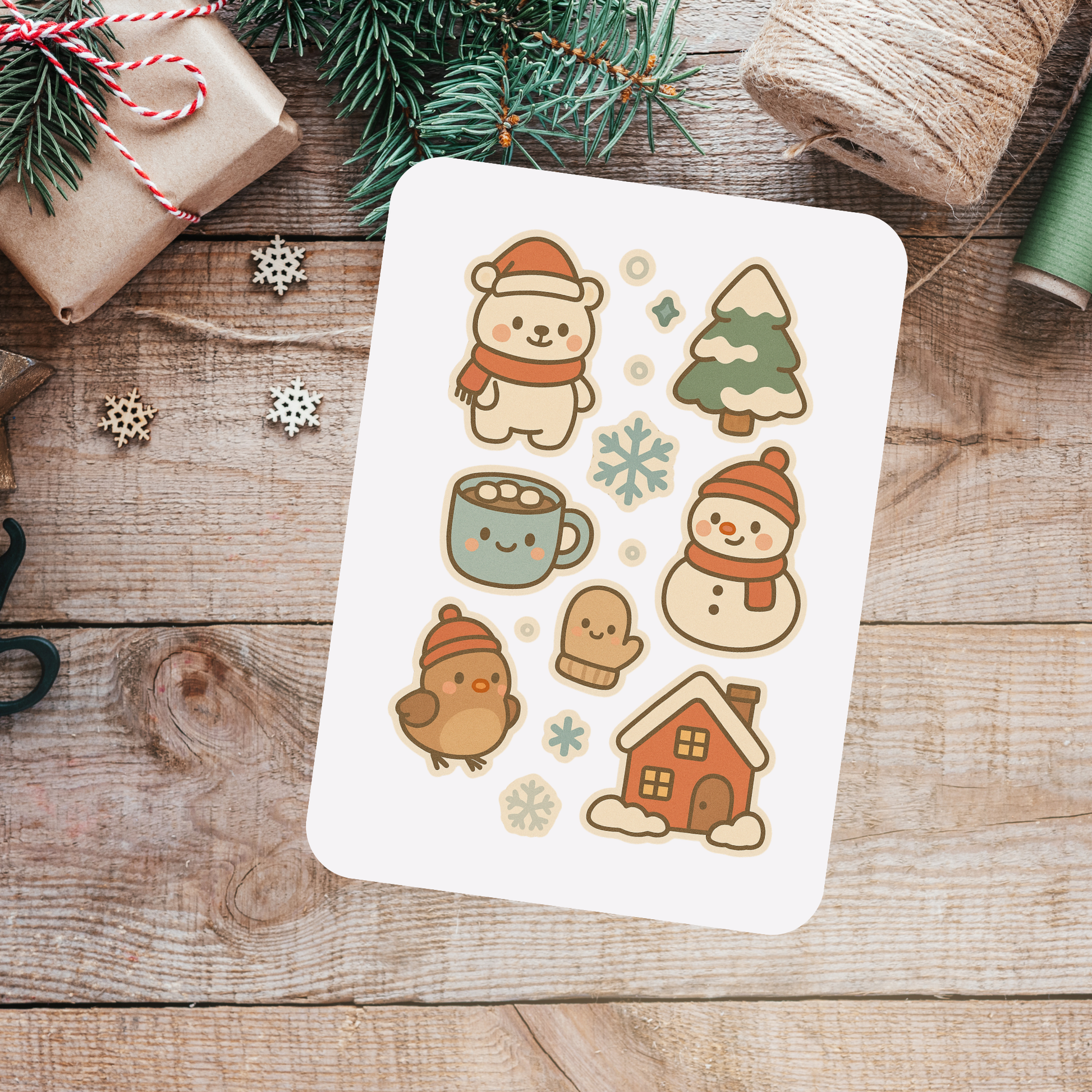 Kawaii Christmas Sticker Sheet 4 Sunny Sky Studio