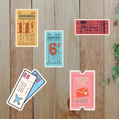 Retro Ticket Stickers (20-Piece) Sunny Sky Studio