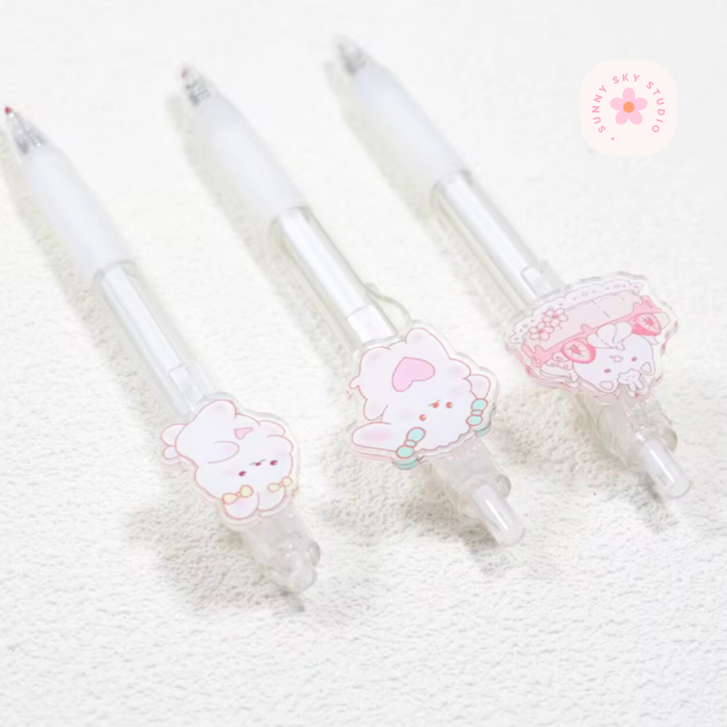 Cartoon Kawaii Gel Pens Set of 5 | 0.5mm Sunny Sky Studio
