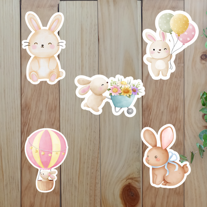 Cute Bunny Stickers (20-Piece) Sunny Sky Studio