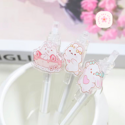 Cartoon Kawaii Gel Pens Set of 5 | 0.5mm Sunny Sky Studio