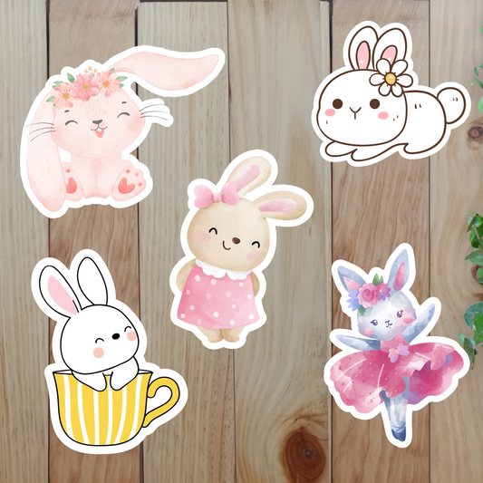 Cute Bunny Stickers (20-Piece) Sunny Sky Studio