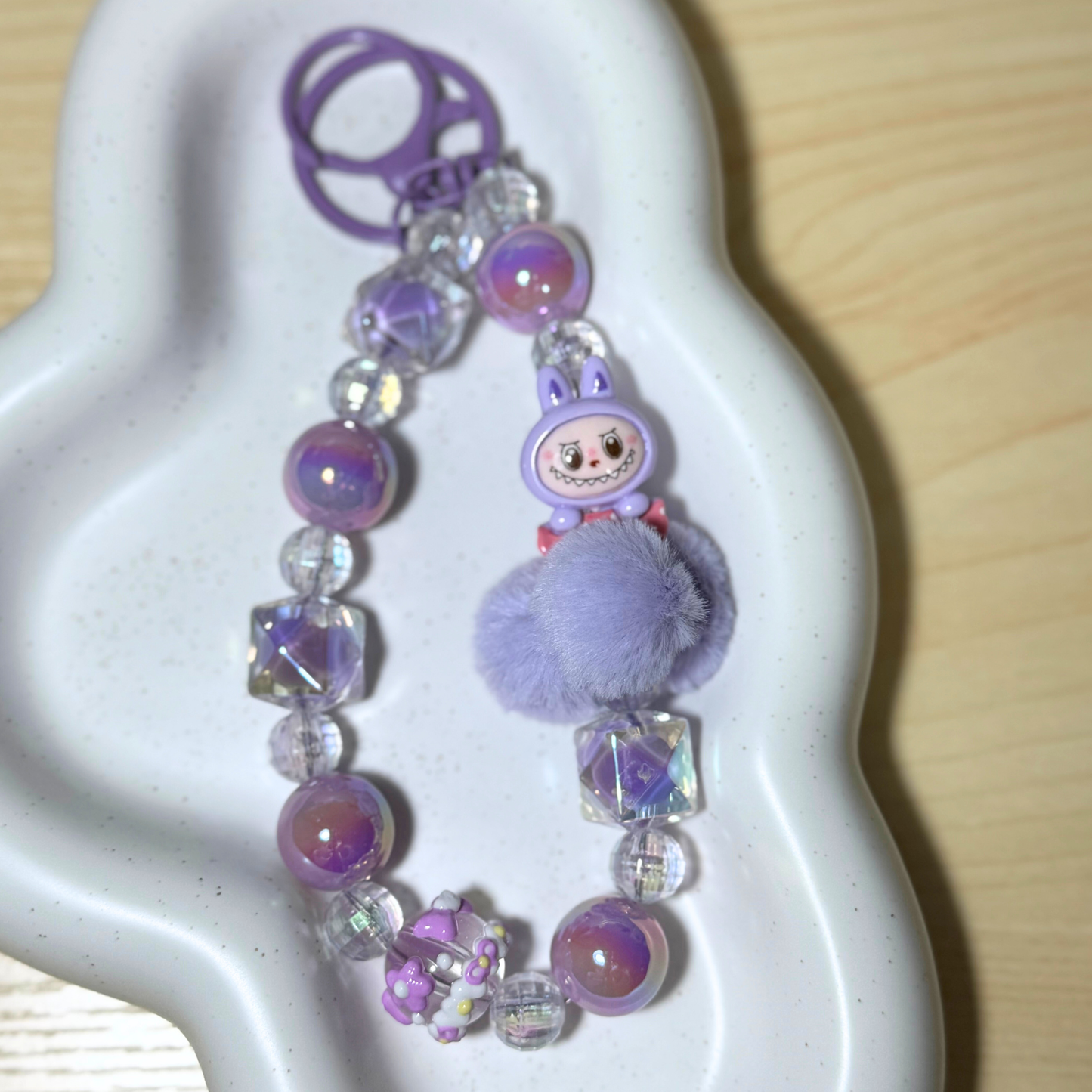 Cartoon Beads Keychain - PURPLE Sunny Sky Studio
