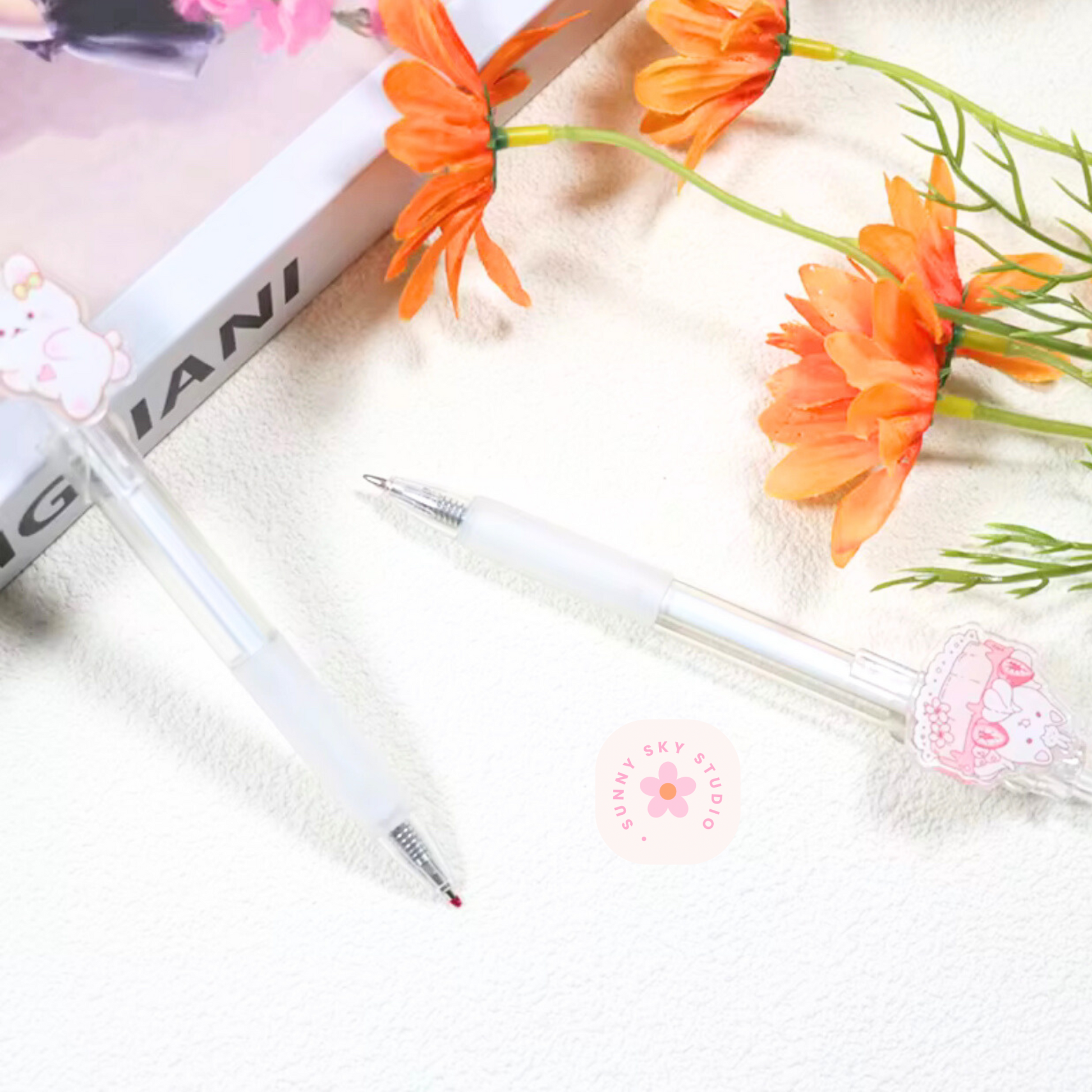 Cartoon Kawaii Gel Pens Set of 5 | 0.5mm Sunny Sky Studio