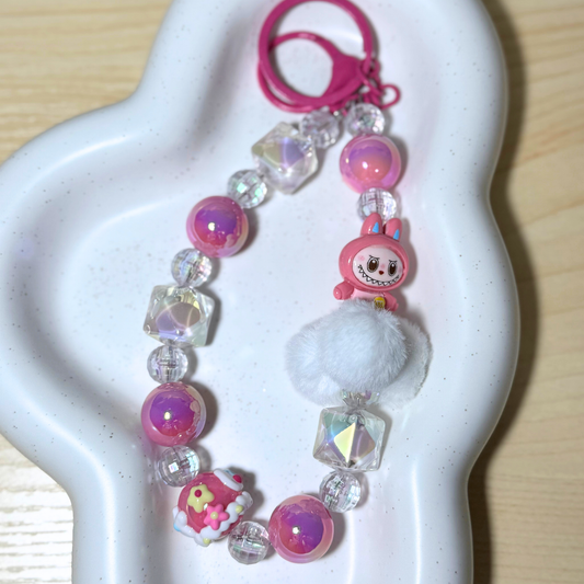 Cartoon Beads Keychain -PINK Sunny Sky Studio