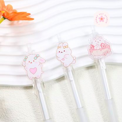 Cartoon Kawaii Gel Pens Set of 5 | 0.5mm Sunny Sky Studio