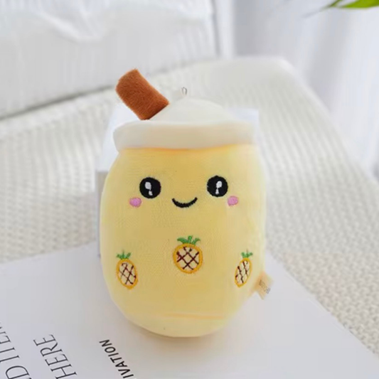 Milk Tea Boba Plush Keychain - Yellow