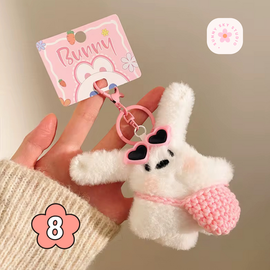 Kawaii Plush Keychain - PINK BEAR Sunny Sky Studio