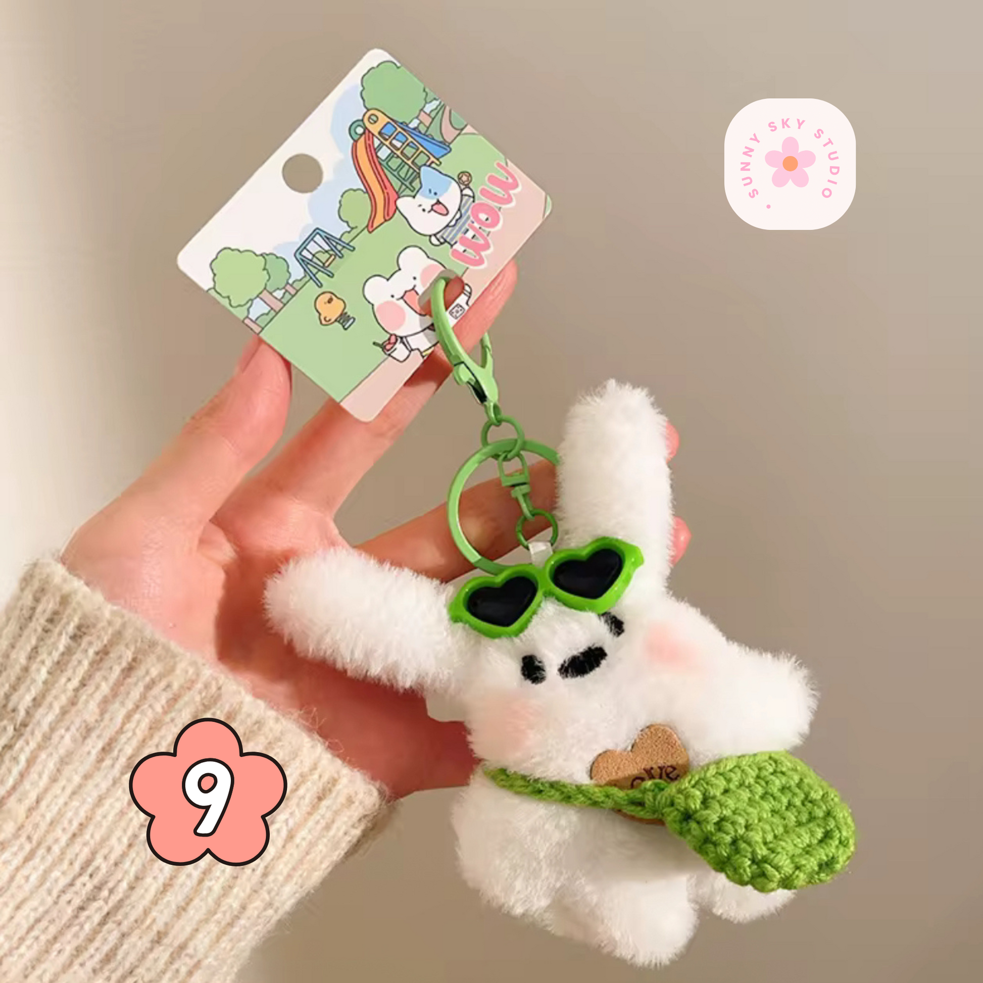 Kawaii Plush Keychain - BEAR LOVE Sunny Sky Studio