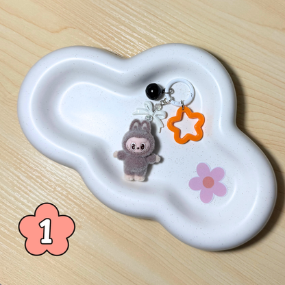 Cartoon Mini Plush Keychain - LIGHT BROWN - Sunny Sky Studio