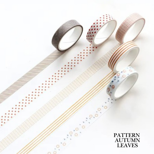 Pattern Autumn Leaves - 5 Rolls Washi Tap Set