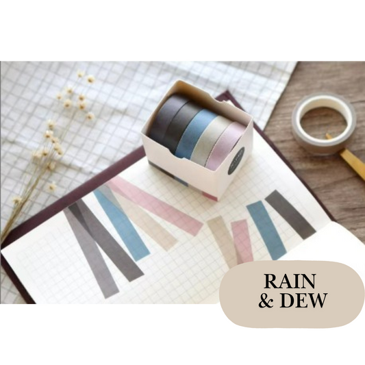 Rain & Dew - 5 Rolls Washi Tape Set