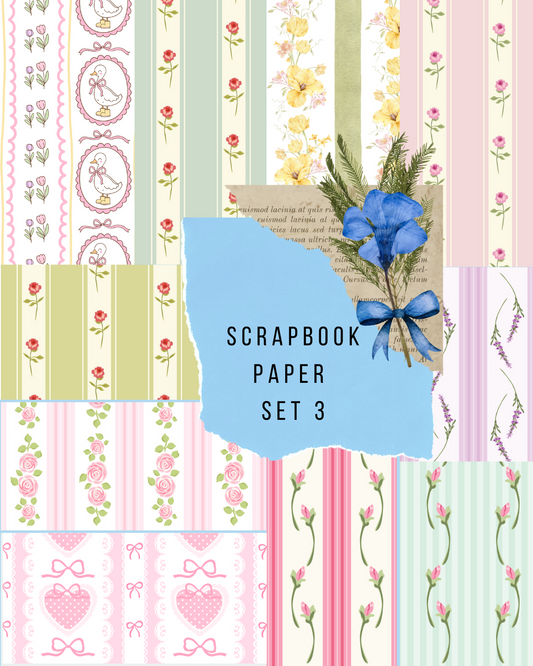 Scrapbook Paper Set 3 – 20 Sheets, 10 Unique Designs Sunny Sky Studio