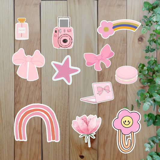 Pastel Pink Aesthetic Stickers (20 pieces) Sunny Sky Studio