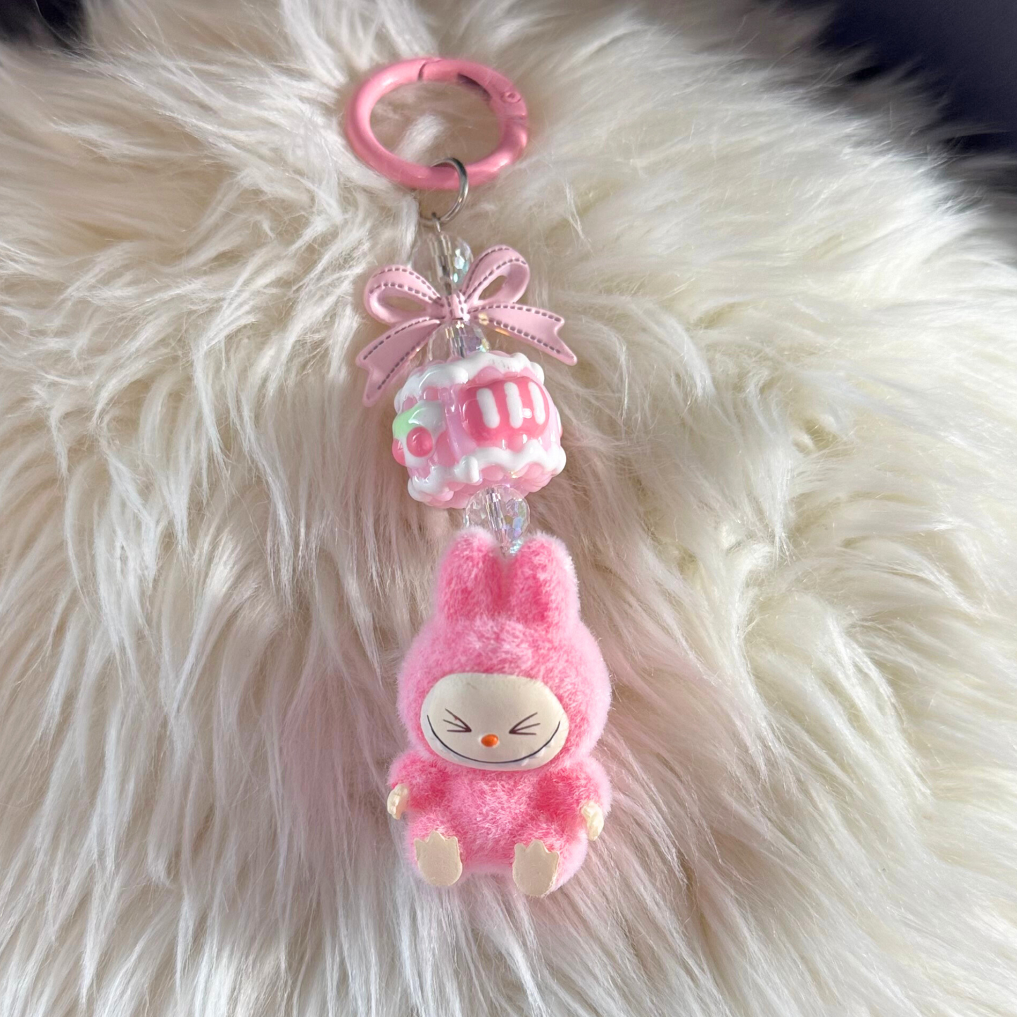 Mini Plush Cartoon Keychain - PINK Sunny Sky Studio