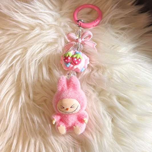 Mini Plush Cartoon Keychain - PINK 1 Sunny Sky Studio