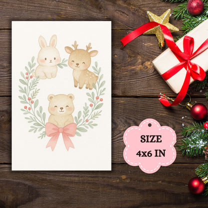 Kawaii Merry Christmas Postcard 16 Sunny Sky Studio