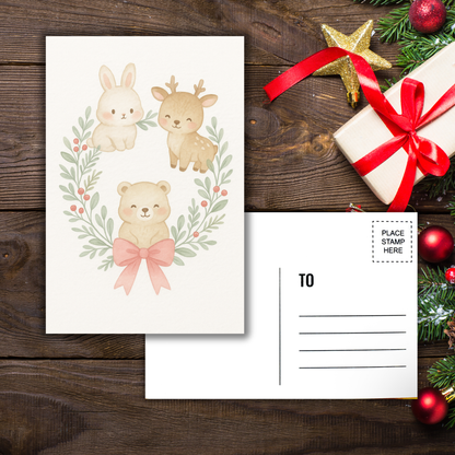 Kawaii Merry Christmas Postcard 16 Sunny Sky Studio