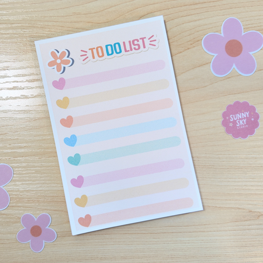 To-Do Agenda | Compact 4x6 in Notepad with 50 Pages Sunny Sky Studio
