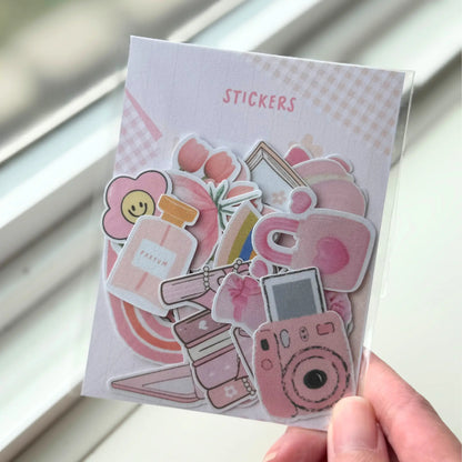 Pastel Pink Aesthetic Stickers (20 pieces) Sunny Sky Studio