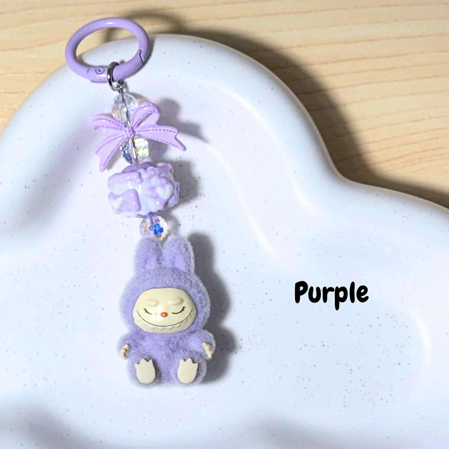 Mini Plush Cartoon Keychain - PURPLE - Sunny Sky Studio