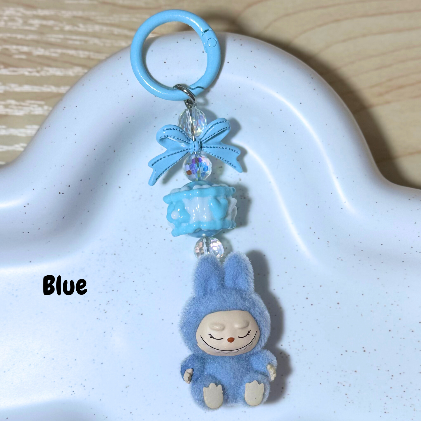 Mini Plush Cartoon Keychain - BLUE