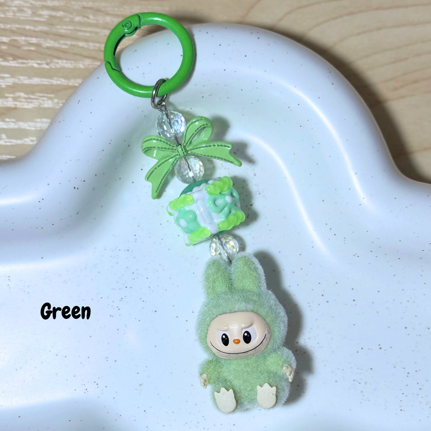 Mini Plush Cartoon Keychain - GREEN