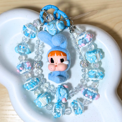 Kawaii Blue Plush Keychain Sunny Sky Studio