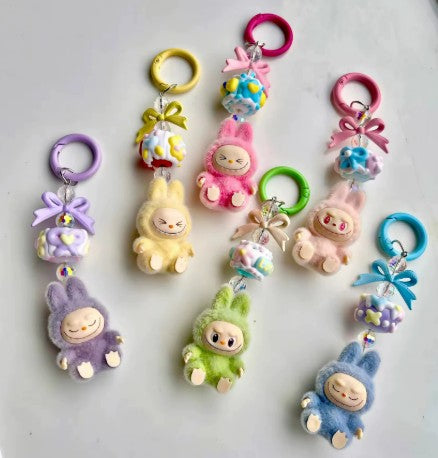 Mini Labubu Plush Keychain with Lanyard & Water Bag – Cute Phone Pendant Accessory Sunny Sky Studio