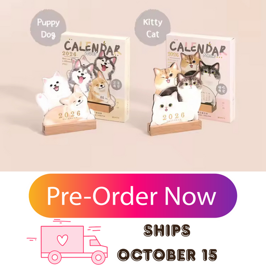 2026 Pet Desk Calendar – 3D Cat & Dog Shaped - PREORDER - SHIPS OCT 15 Sunny Sky Studio